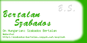 bertalan szabados business card